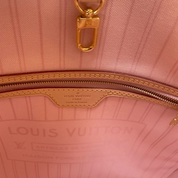 Louis Vuitton Neverfull MM Damier Azur Rose Ballerine *Made in France* - Picture 7 of 16